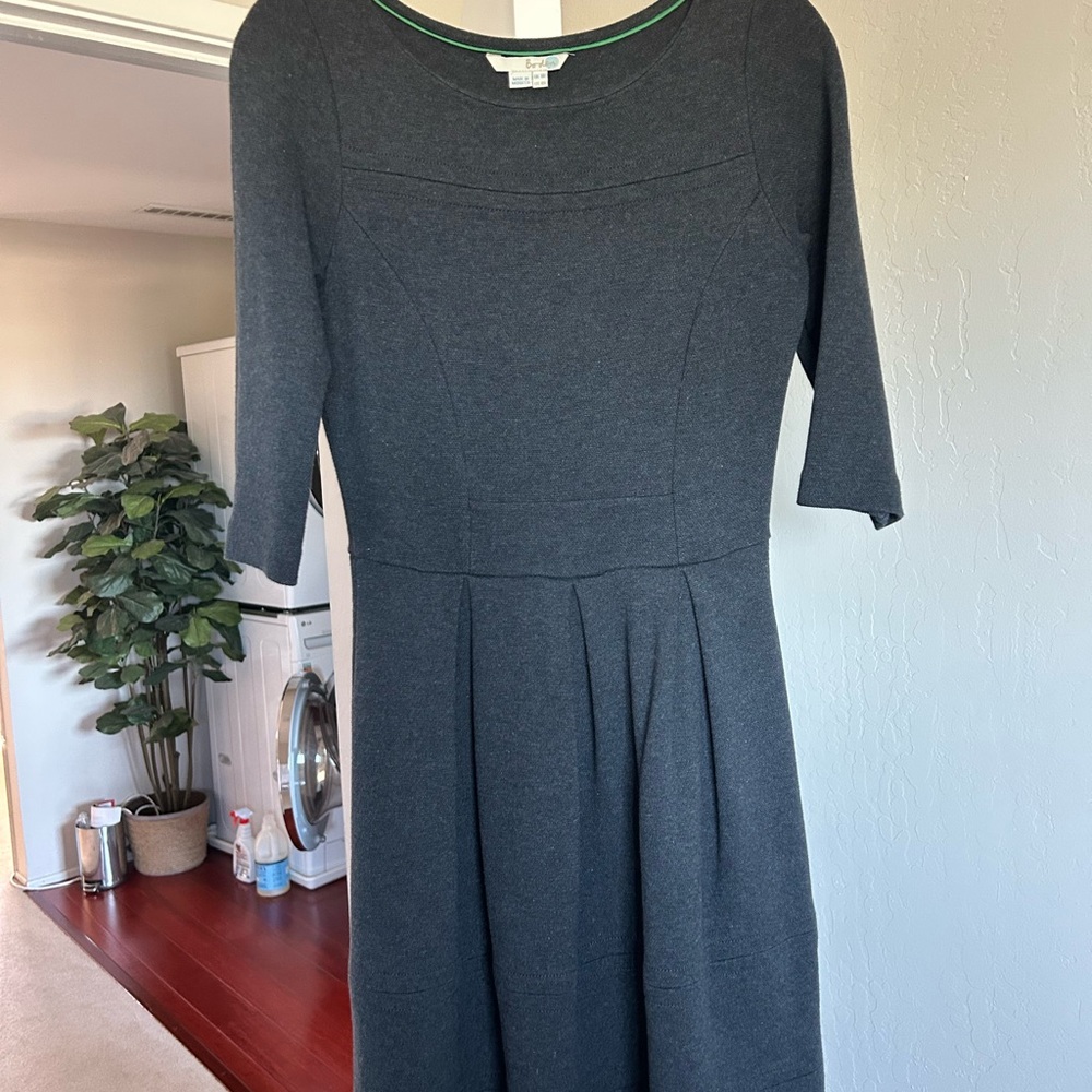 Elegant Gray Women's Dress 3/4 sleeve
